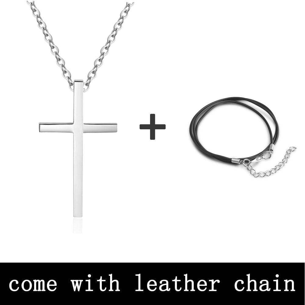 Custom Engraved Name Cross Pendant Necklace-Black Diamonds New York