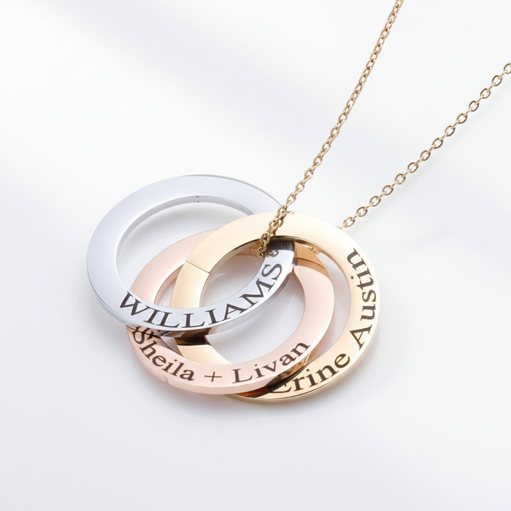 Custom Eternity Family Necklace-Black Diamonds New York