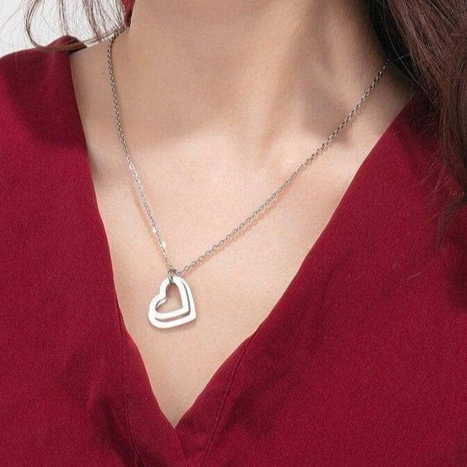 Custom Family Heart Necklace with 2-4 Names-Black Diamonds New York