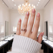 Custom Hallow Name Ring-Black Diamonds New York