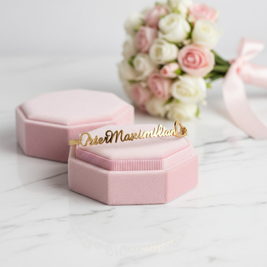 Custom Handcuff Name Bracelet-Black Diamonds New York