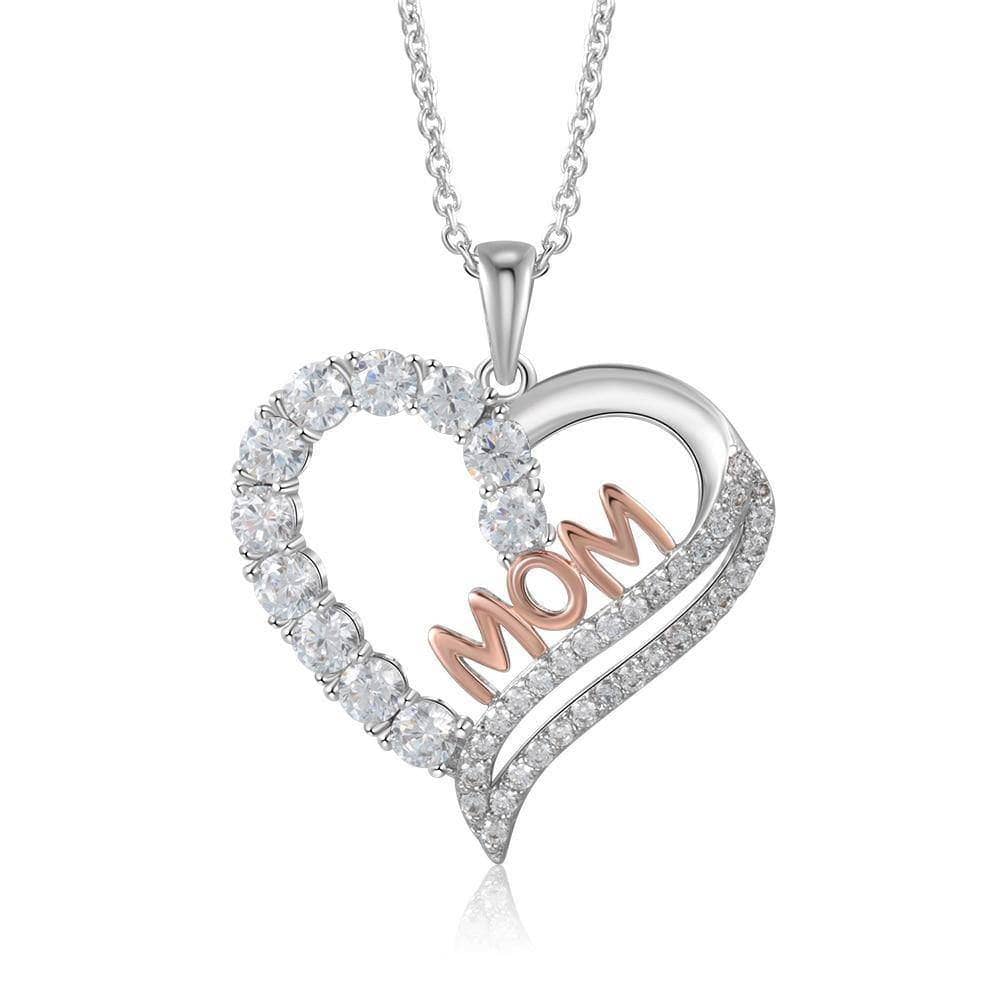Custom Heart Necklace with Clear EVN Stone Paved Pendant-Black Diamonds New York