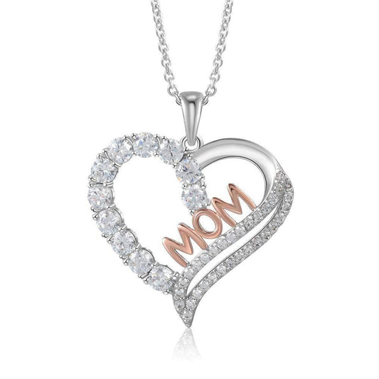 Custom Heart Necklace with Clear Created Diamond Paved Pendant-Black Diamonds New York