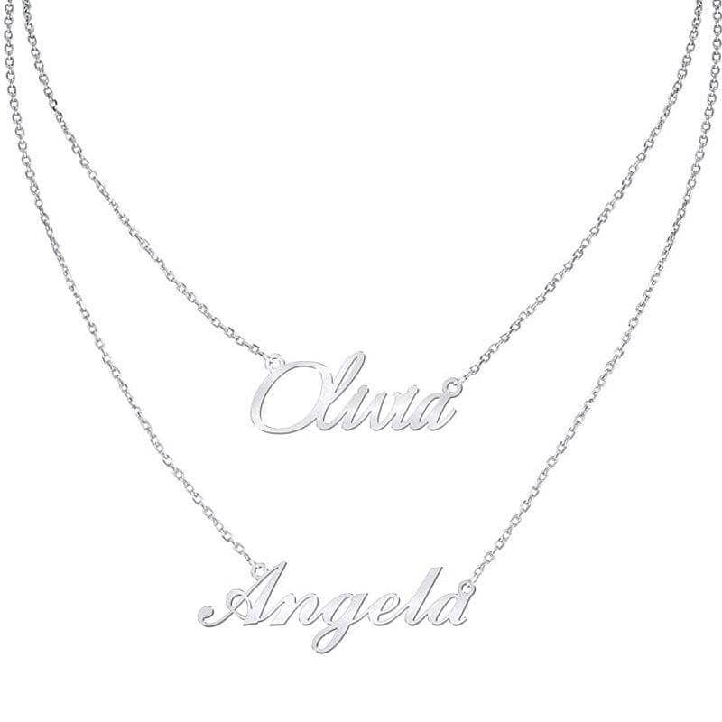 Custom Layered Choker Name Necklace-Black Diamonds New York