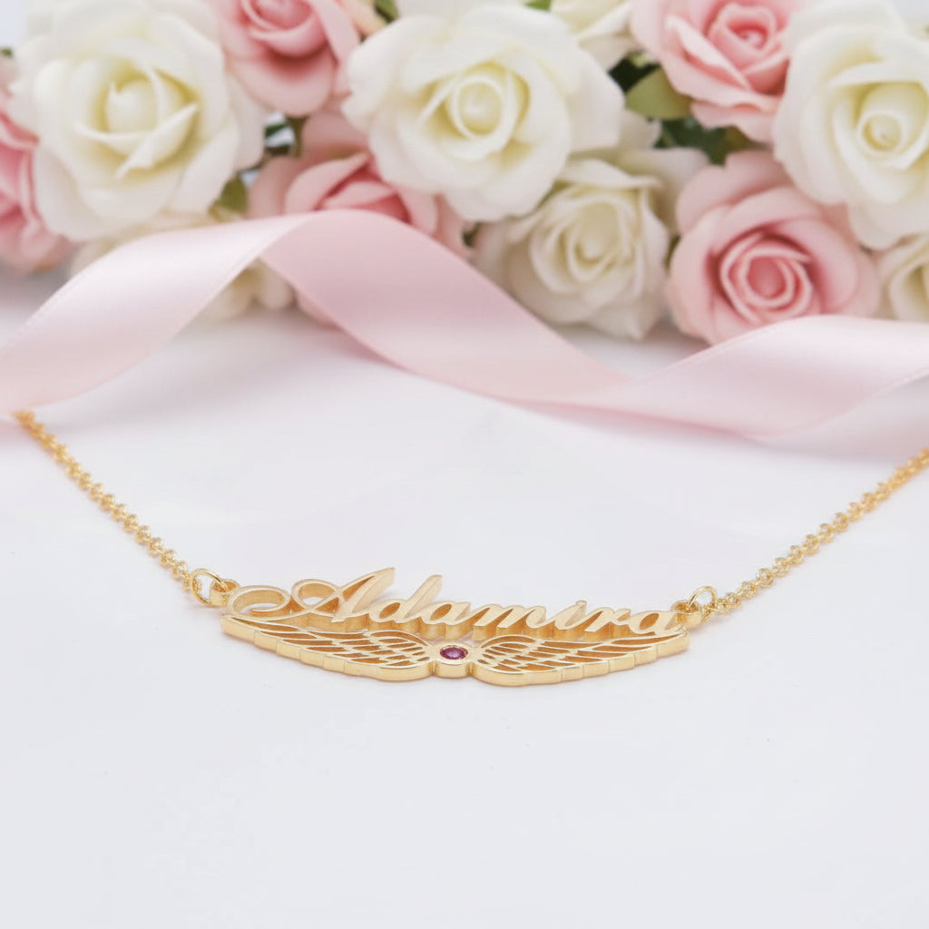 Custom Name Necklace Birthday Stone-Black Diamonds New York