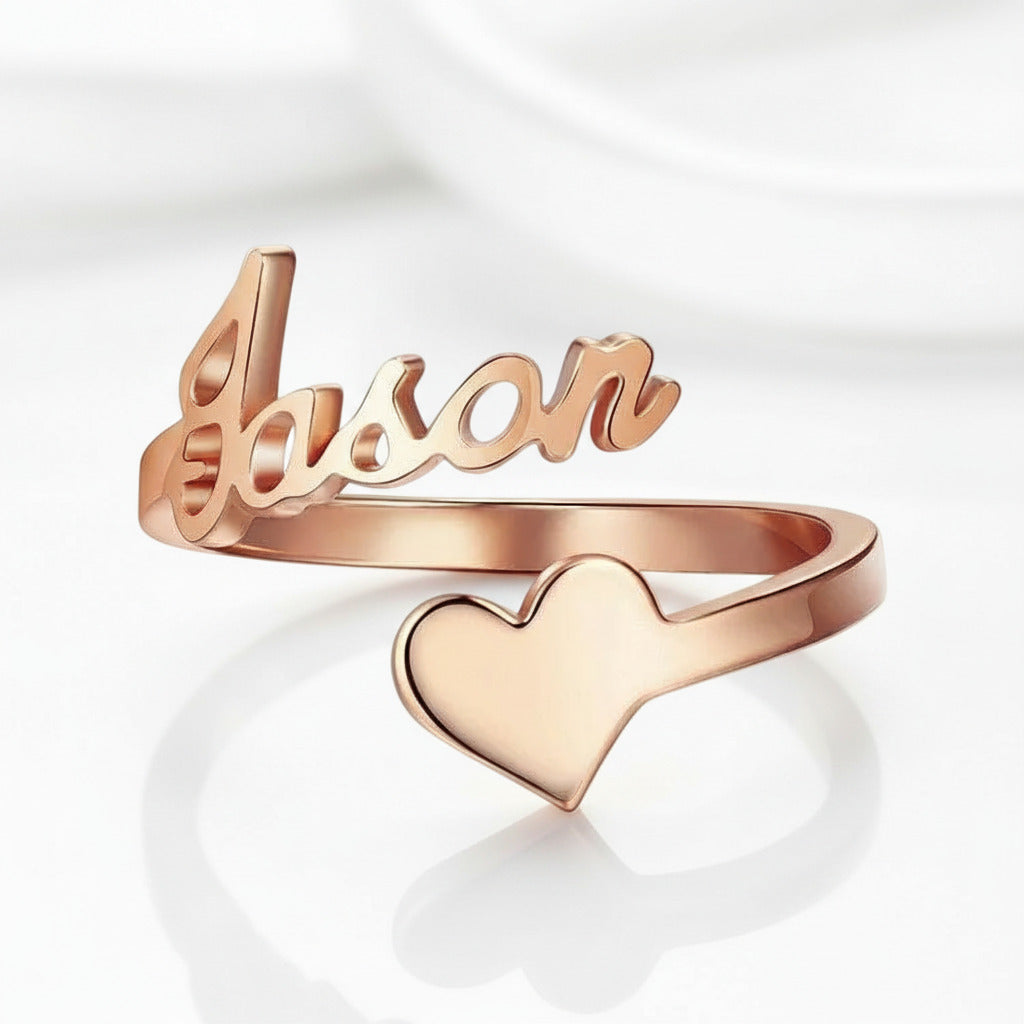 Custom Nameplate Free Size Ring-Black Diamonds New York