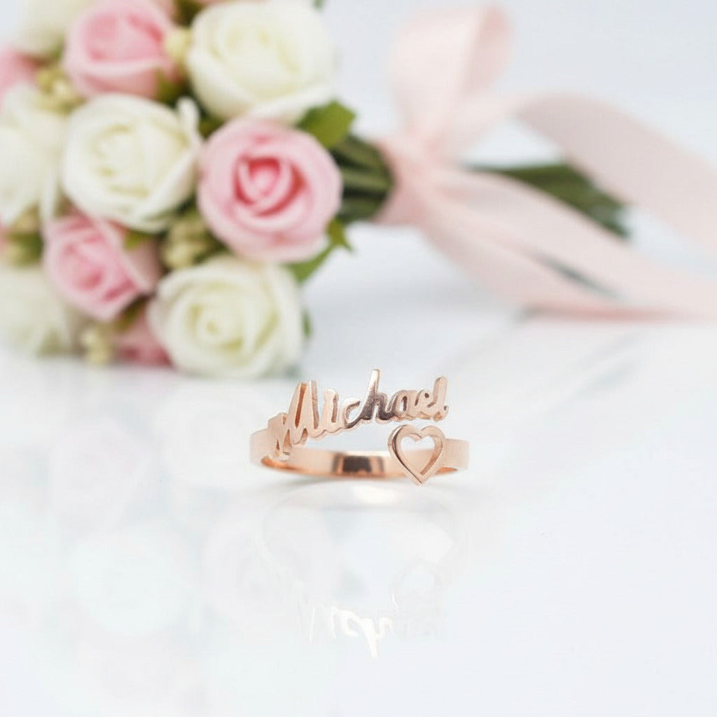 Custom Nameplate Free Size Ring-Black Diamonds New York