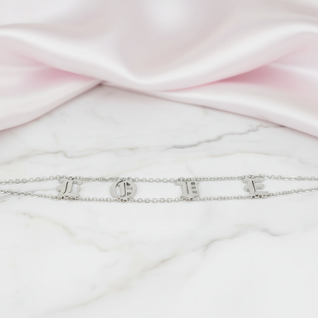 Custom Nameplate Old English Choker-Black Diamonds New York