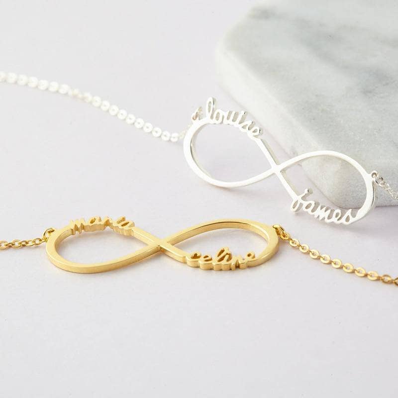 Custom One-Four Name Infinity Necklace