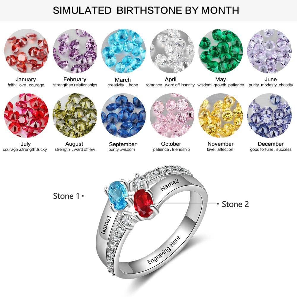 Custom Ring with EVN Stone Birthstone-Black Diamonds New York