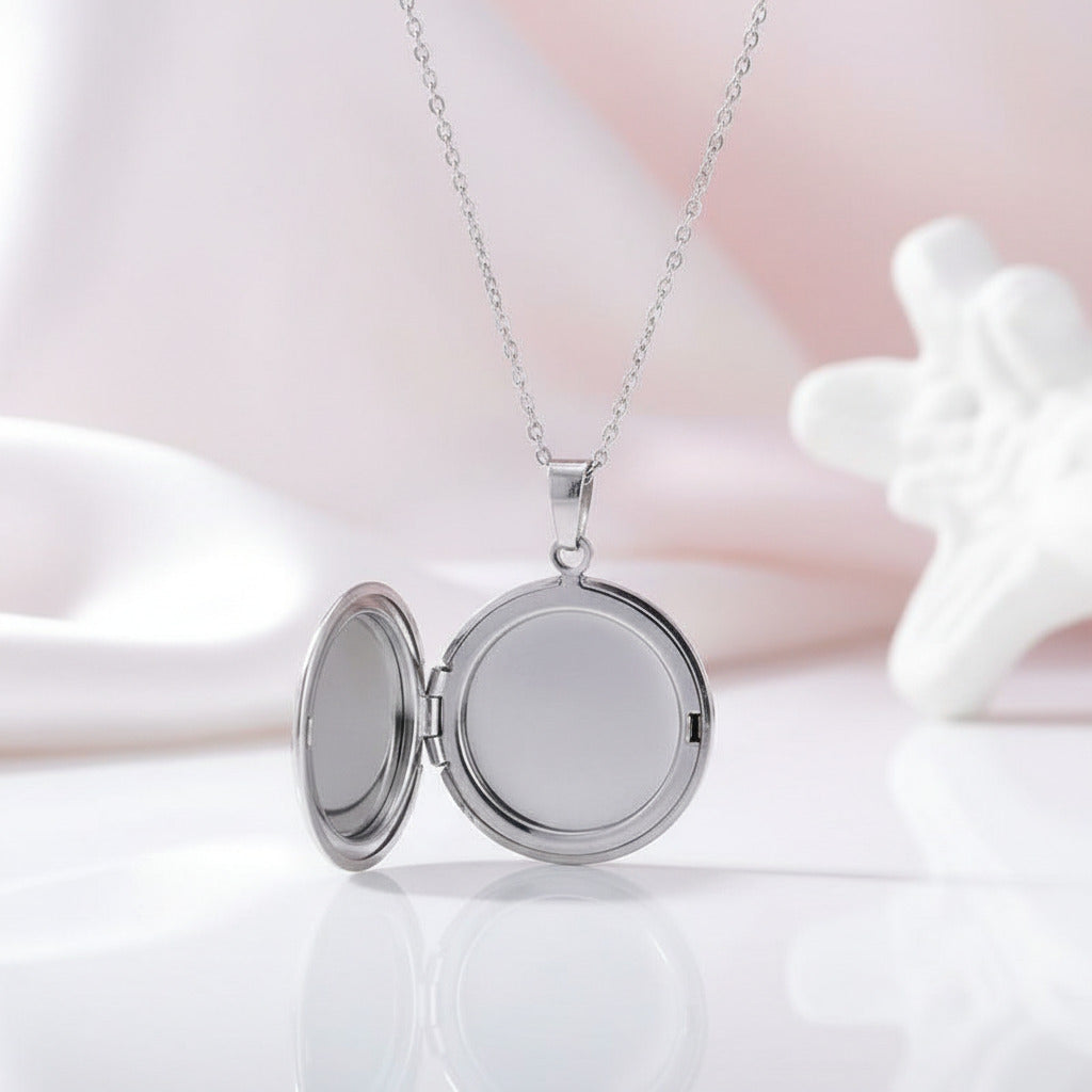 Customized Photo Locket Necklace-Black Diamonds New York