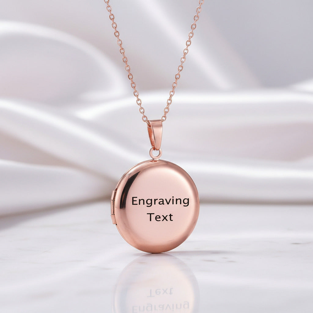 Customized Photo Locket Necklace-Black Diamonds New York