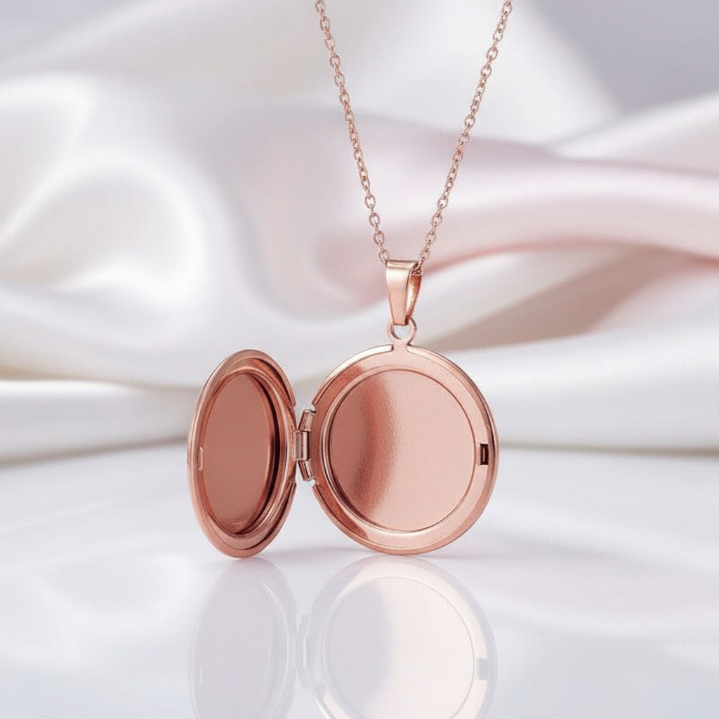 Customized Photo Locket Necklace-Black Diamonds New York