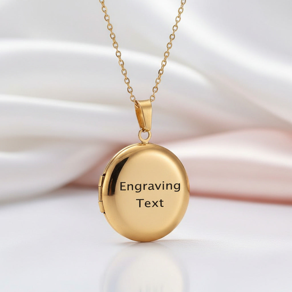 Customized Photo Locket Necklace-Black Diamonds New York