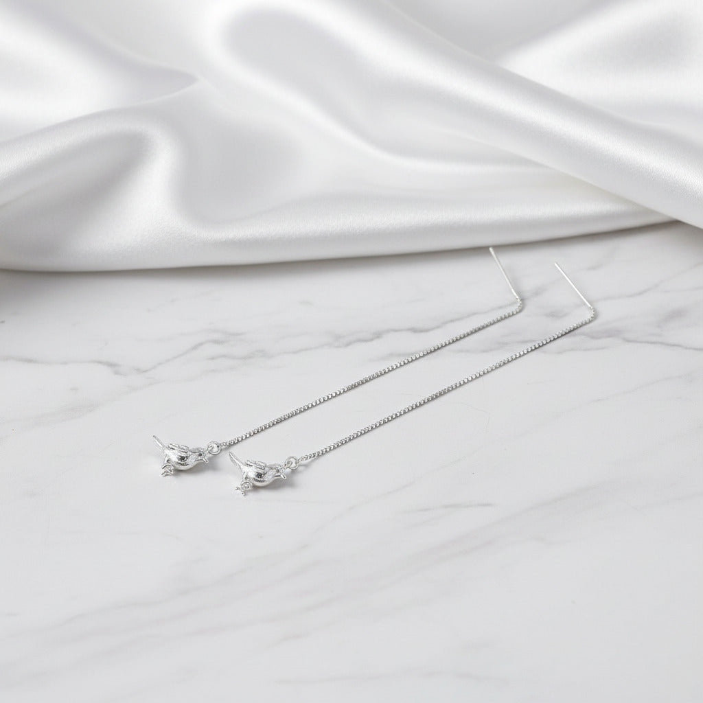 Cute Bird Drop Earrings-Black Diamonds New York
