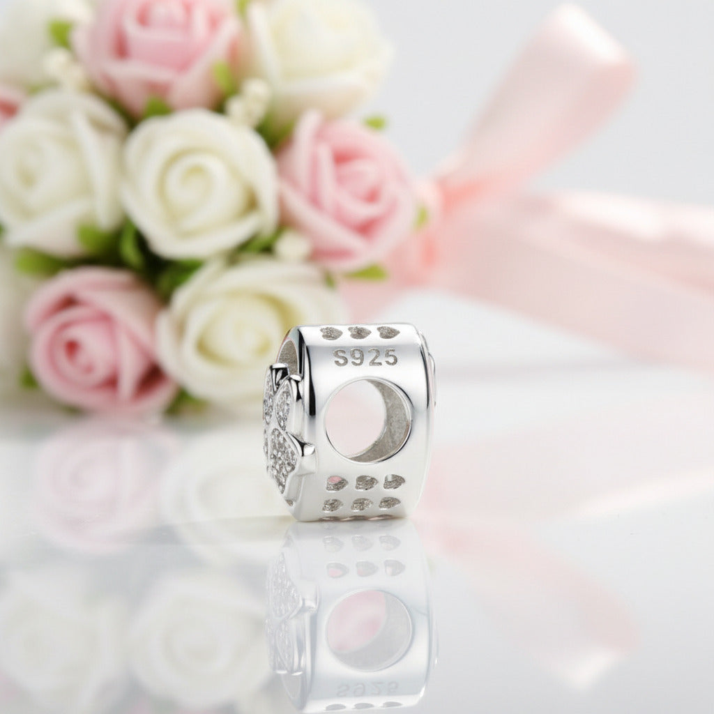 Cute Paw Print Heart-Shaped Bead-Black Diamonds New York