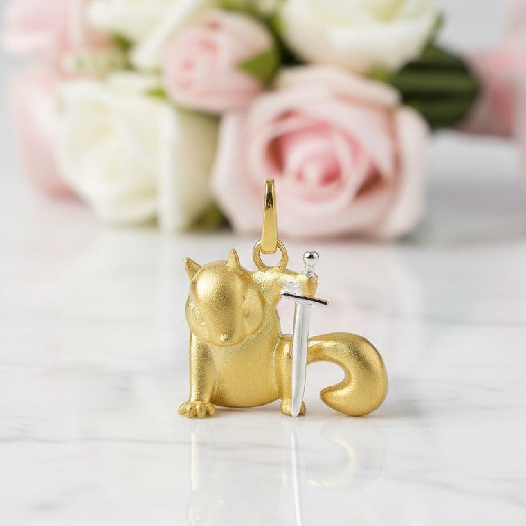 Cute Squirrel Necklace Yellow Gold / Pendant Only Cute Squirrel Necklace Yellow Gold / Pendant Only