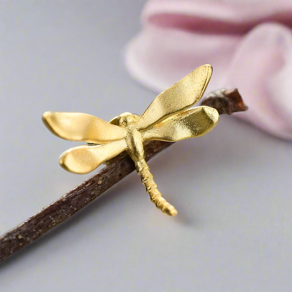 Cute Tiny Dragonfly Stud Earrings-Black Diamonds New York