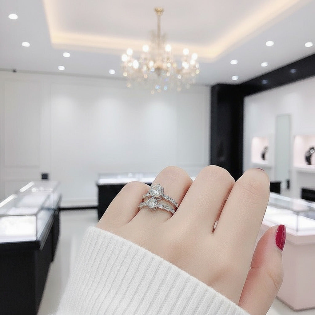 D Color 1ct Diamond Women's Engagement Ring Pass Diamond Test-Black Diamonds New York