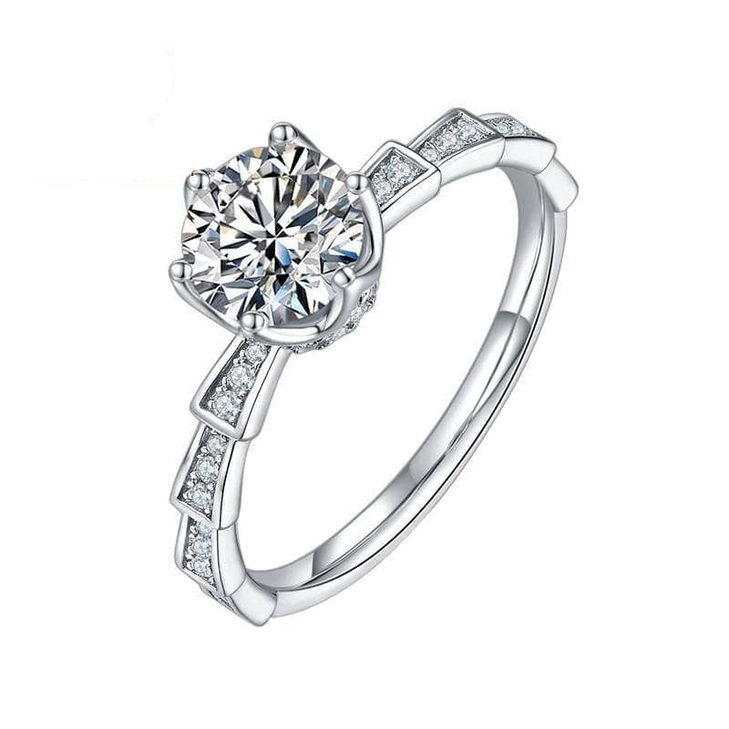 D Color 1ct Moissanite Diamond Women's Engagement Ring Pass Diamond Test-Black Diamonds New York