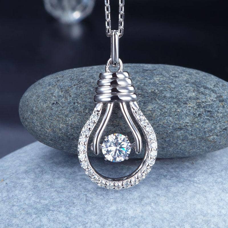 Dancing Stone Bulb Pendant Necklace - Black Diamonds New York