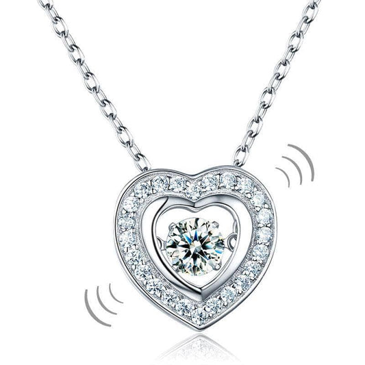 Dancing Stone Heart Pendant Necklace-Black Diamonds New York