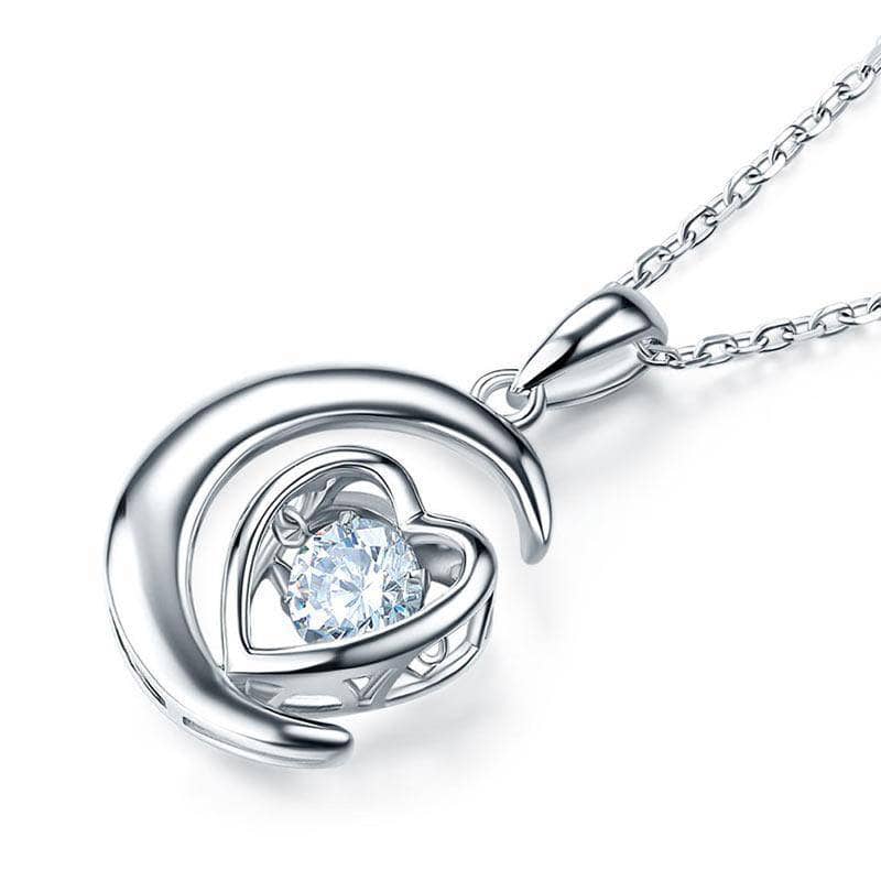 Dancing Stone Moon Heart Pendant Necklace - Black Diamonds New York