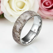 Deer Antler Titanium Wedding Band-Black Diamonds New York