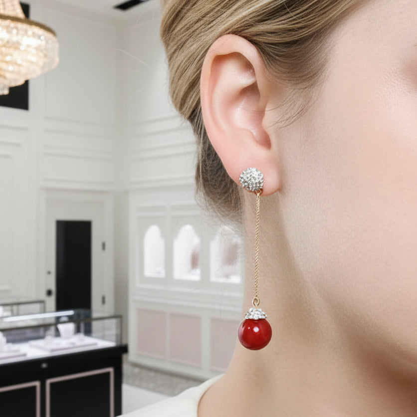 Delicate Detachable Pearl Earrings-Black Diamonds New York