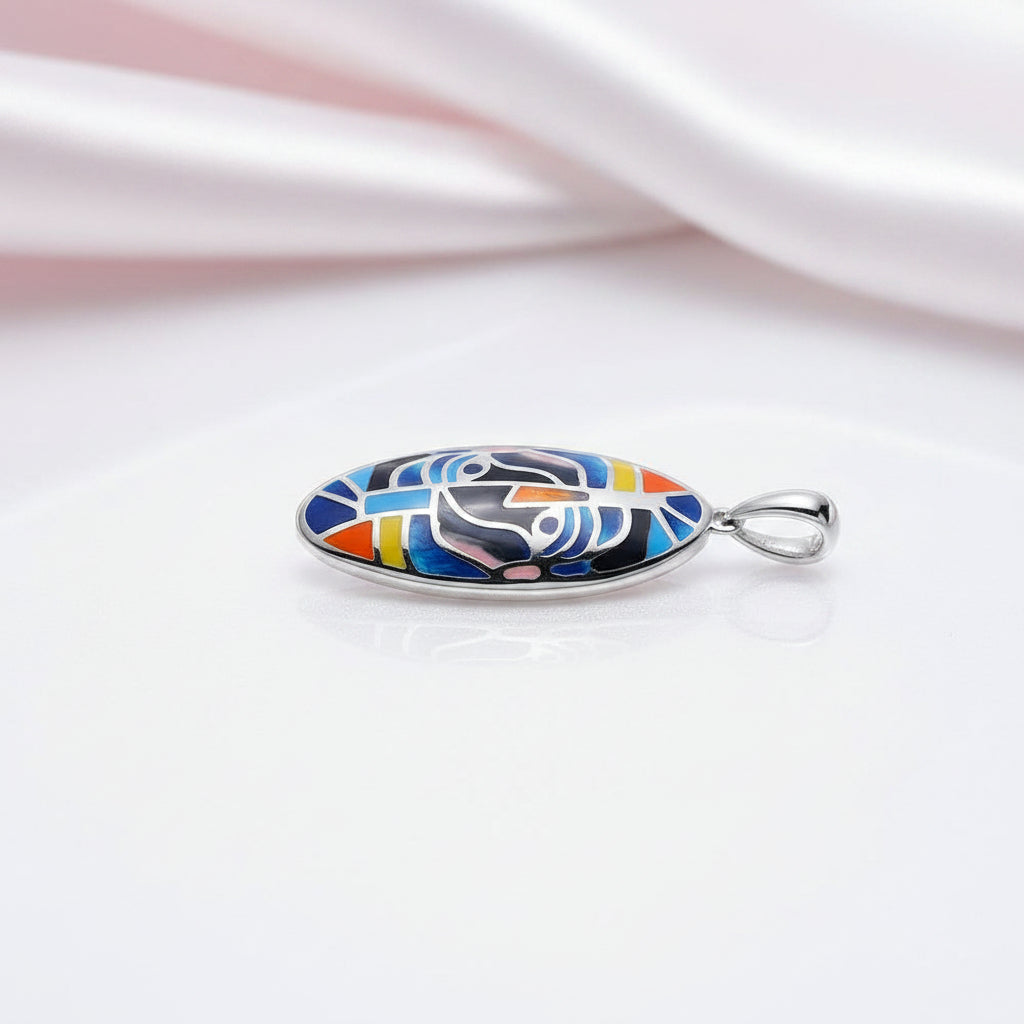 Delicate Enamel Character Pendant-Black Diamonds New York