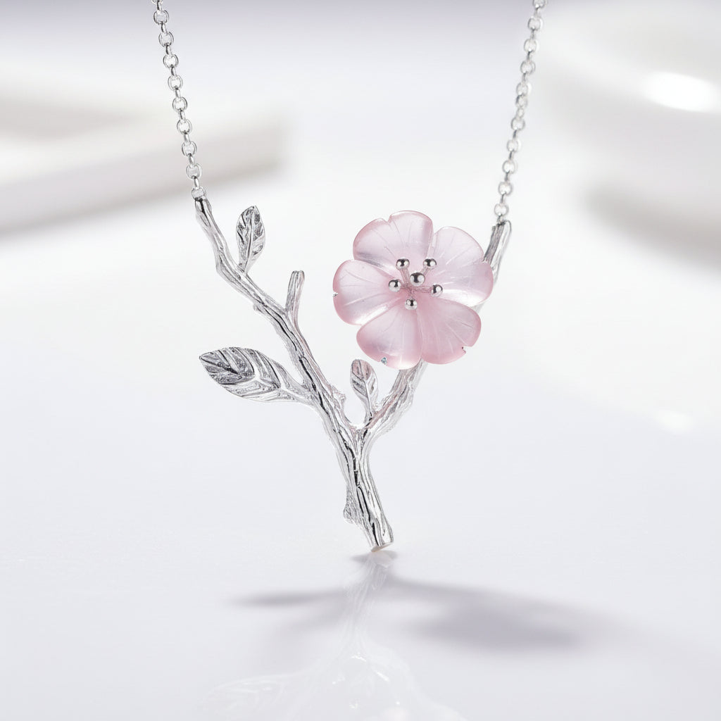Delicate Flower in the Rain Necklace-Black Diamonds New York
