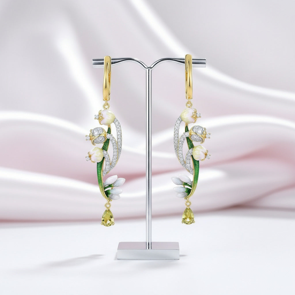 Delicate Flower with Diamond Option Jewelry Set-Black Diamonds New York