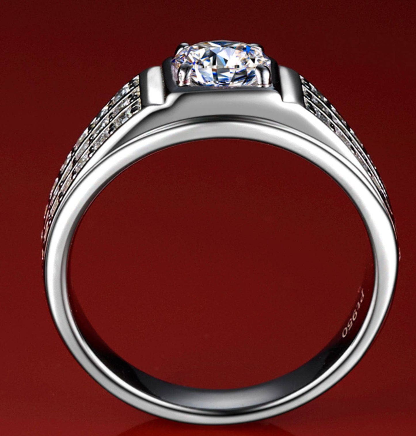 Delicate Men's Ring Rows Of EVN™ Diamonds-Black Diamonds New York