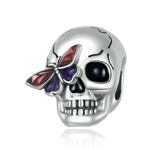 Diablo Skull & Butterfly Charm Bead-Black Diamonds New York