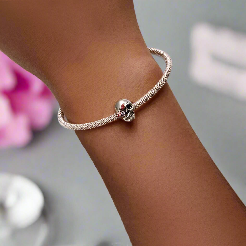 Diablo Skull & Butterfly Charm Bead-Black Diamonds New York