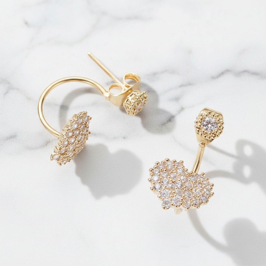 Sweet Heart Diamond Option Earrings-Black Diamonds New York