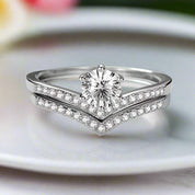 Diamond Wishbone Wedding Curved Half Eternity Ring Set-Black Diamonds New York