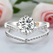 Diamond Wishbone Wedding Curved Half Eternity Ring Set-Black Diamonds New York