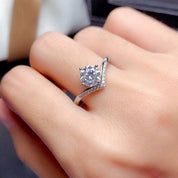 Diamond Wishbone Wedding Curved Half Eternity Ring Set-Black Diamonds New York