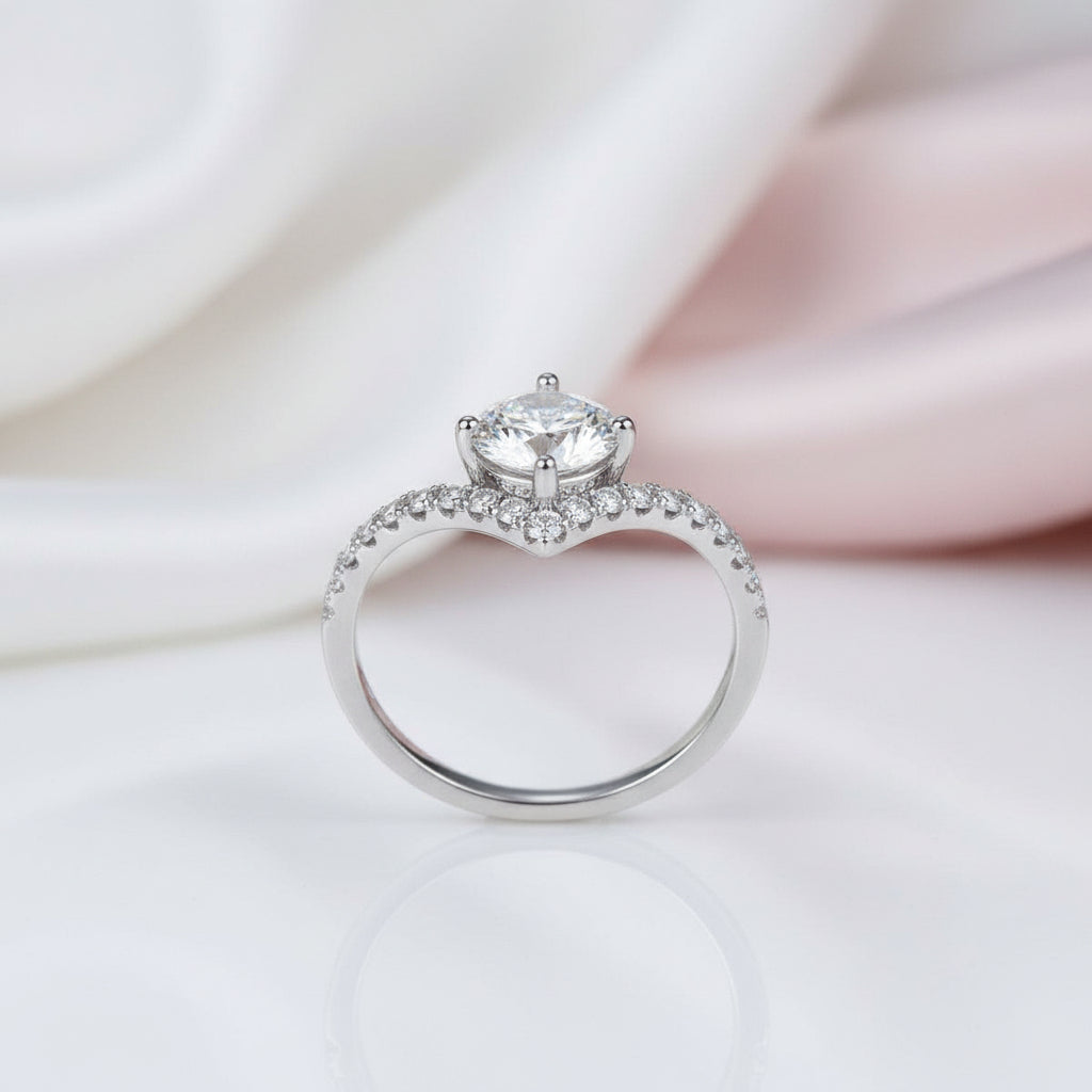 Diamond Option Wishbone Wedding Curved Half Eternity Ring Set-Black Diamonds New York