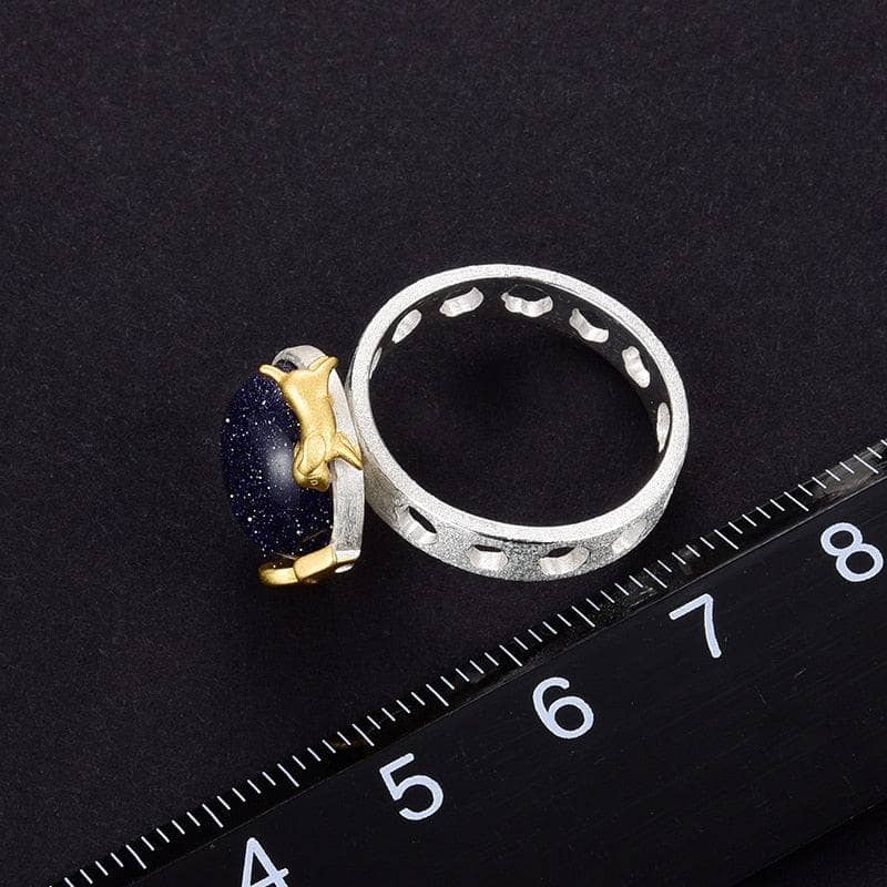 Dog Escape From the Earth Rotatable Ring-Black Diamonds New York