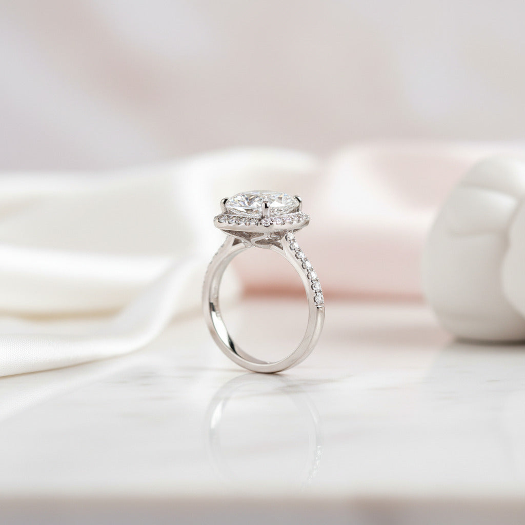 Double Halo Cushion Cut 3-Pieces Wedding Set-Black Diamonds New York