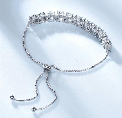Double Layer Azure Oval Cut Bracelet In Sterling Silver-Black Diamonds New York