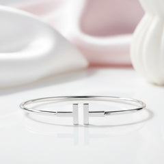 Double T Design Bangle Bracelet