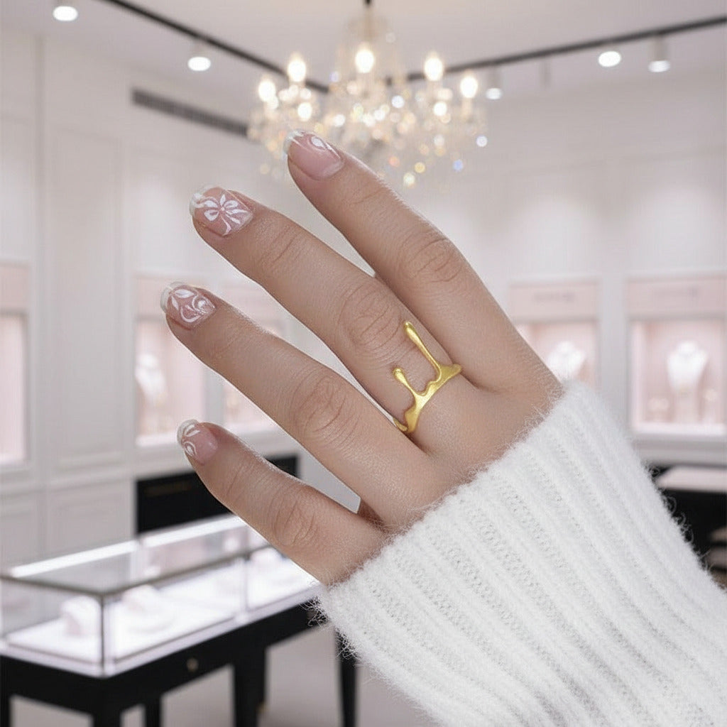 Drop Honey Fluid Ring-Black Diamonds New York
