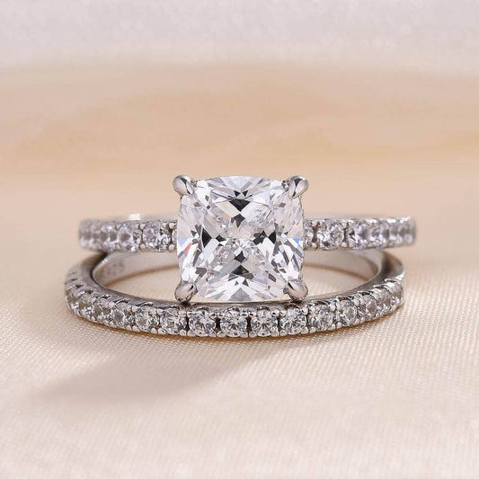 Elegant 1.5 Carat Cushion Cut Wedding Ring Set - Black Diamonds New York