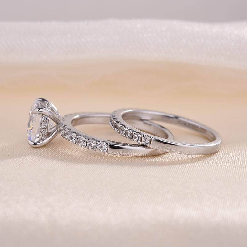 Elegant 1.5 Carat Cushion Cut Wedding Ring Set-Black Diamonds New York