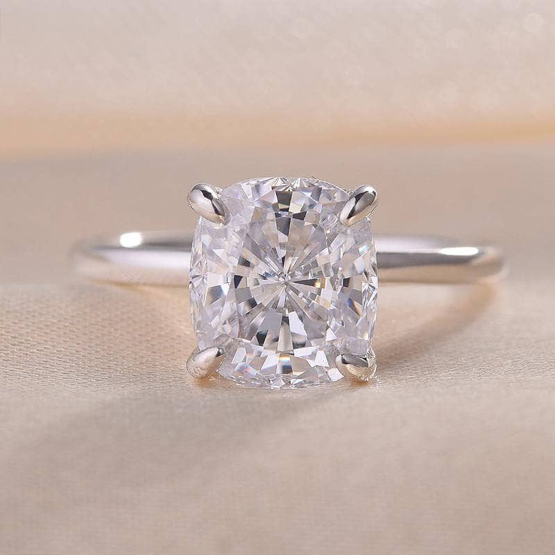 Elegant 3.0 Carat Cushion Cut Engagement Ring - Black Diamonds New York