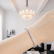 Elegant Azure Round Cut Bracelet In Sterling Silver-Black Diamonds New York