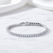 Elegant Azure Round Cut Bracelet In Sterling Silver-Black Diamonds New York